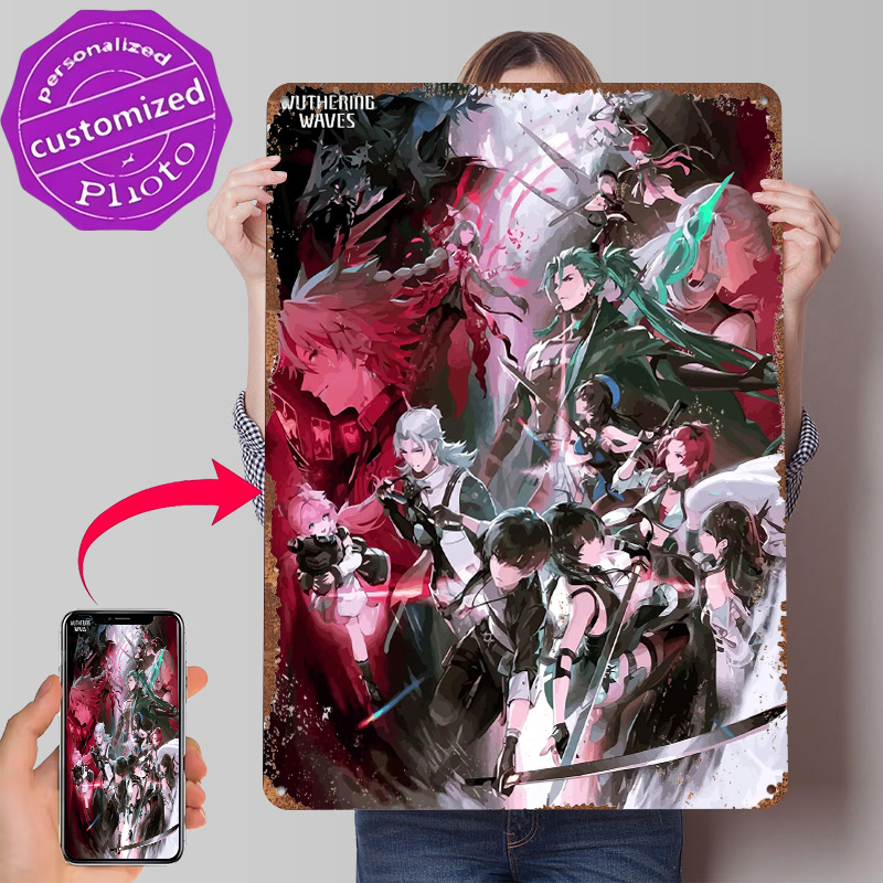 Retro Poster Gaming - Wuthering Waves Game Characters Tin Poster
