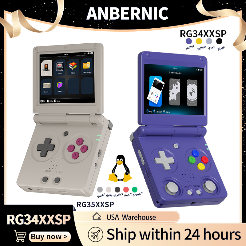 Anbernic RG34XXSP RG35XXSP Fli - Retro Gaming Images ulasan dan harga