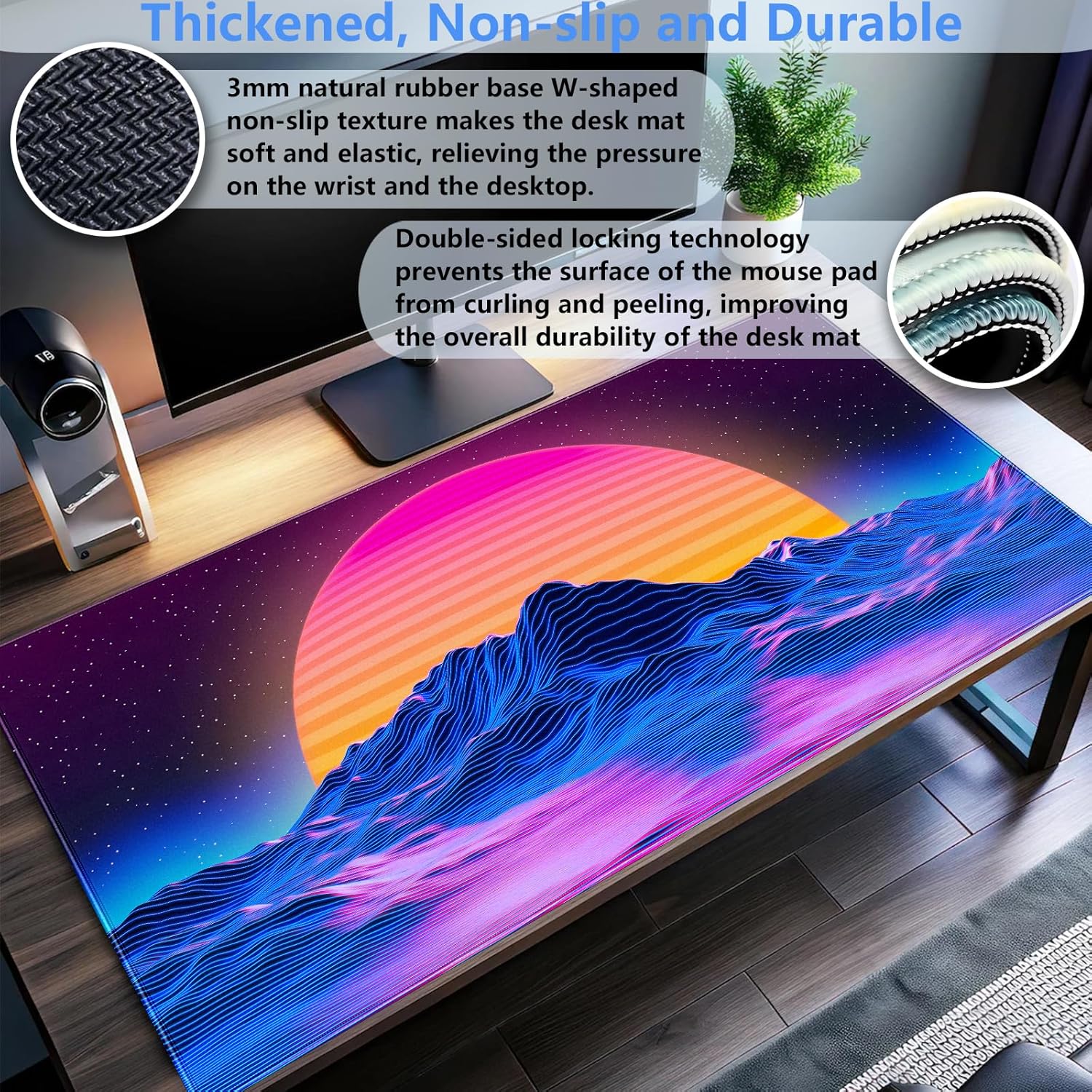 Retro Synthwave Mountain Sun D - Mouse Gaming Retro ulasan dan harga
