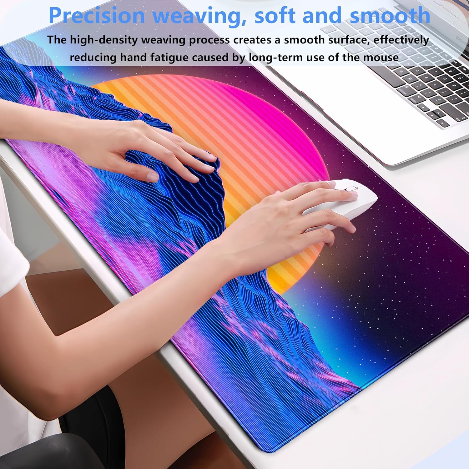 Retro Synthwave Mountain Sun D - Mouse Gaming Retro ulasan dan harga