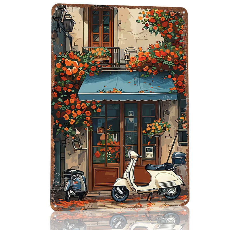 Vintage Scooter Shop Poster Cu - Retro Gaming Shops ulasan dan harga