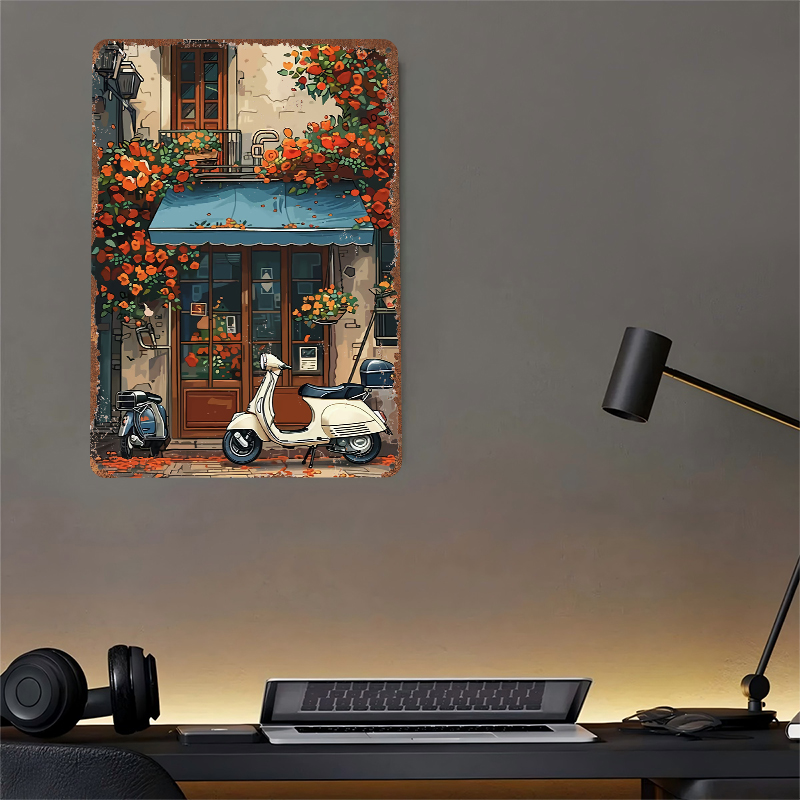 Vintage Scooter Shop Poster Cu - Retro Gaming Shops ulasan dan harga