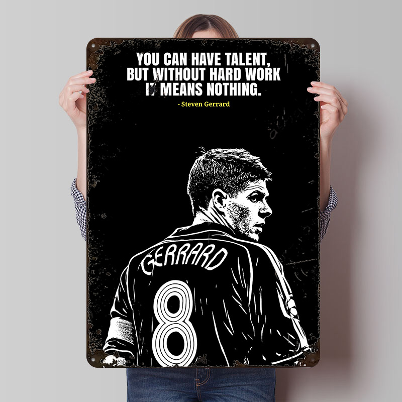 Steven Gerrard Quote Metal Pos - Retro Poster Gaming ulasan dan harga