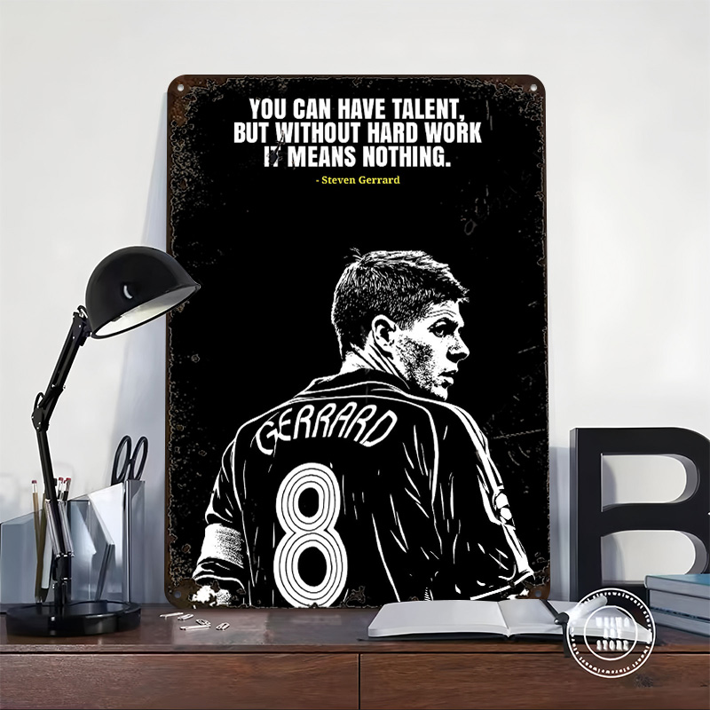 Steven Gerrard Quote Metal Pos - Retro Poster Gaming ulasan dan harga