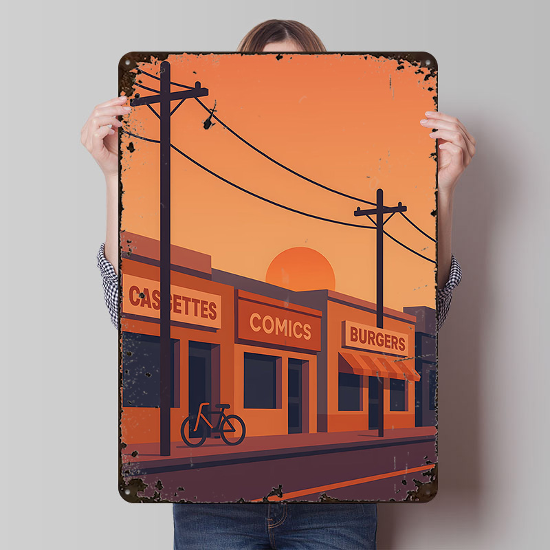 Sunset Street With Shops and B - Retro Gaming Shops ulasan dan harga