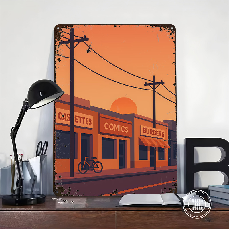 Sunset Street With Shops and B - Retro Gaming Shops ulasan dan harga