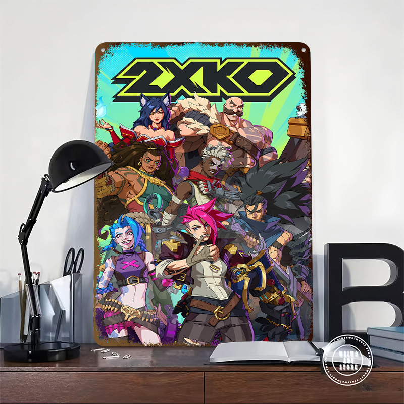2XKO Fighting Game Art Tinplat - Retro Poster Gaming ulasan dan harga