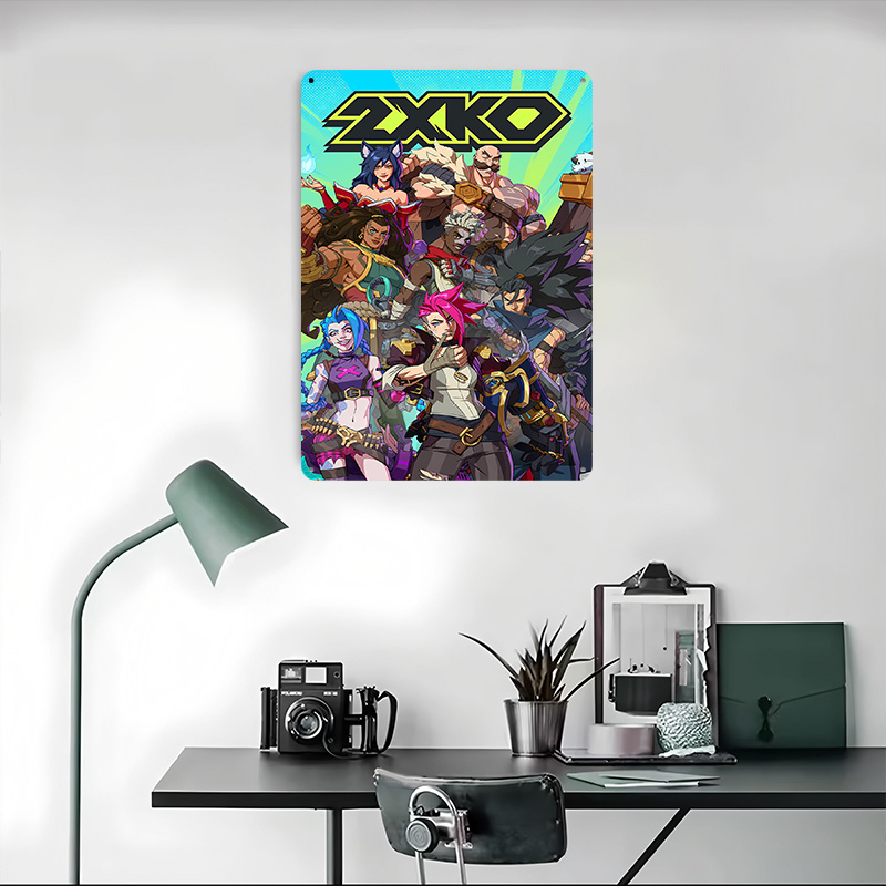 2XKO Fighting Game Art Tinplat - Retro Poster Gaming ulasan dan harga