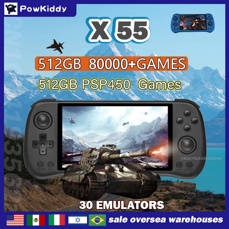 80000Games 512G POWKIDDY X55 5 - Retro Gaming Emulator ulasan dan harga