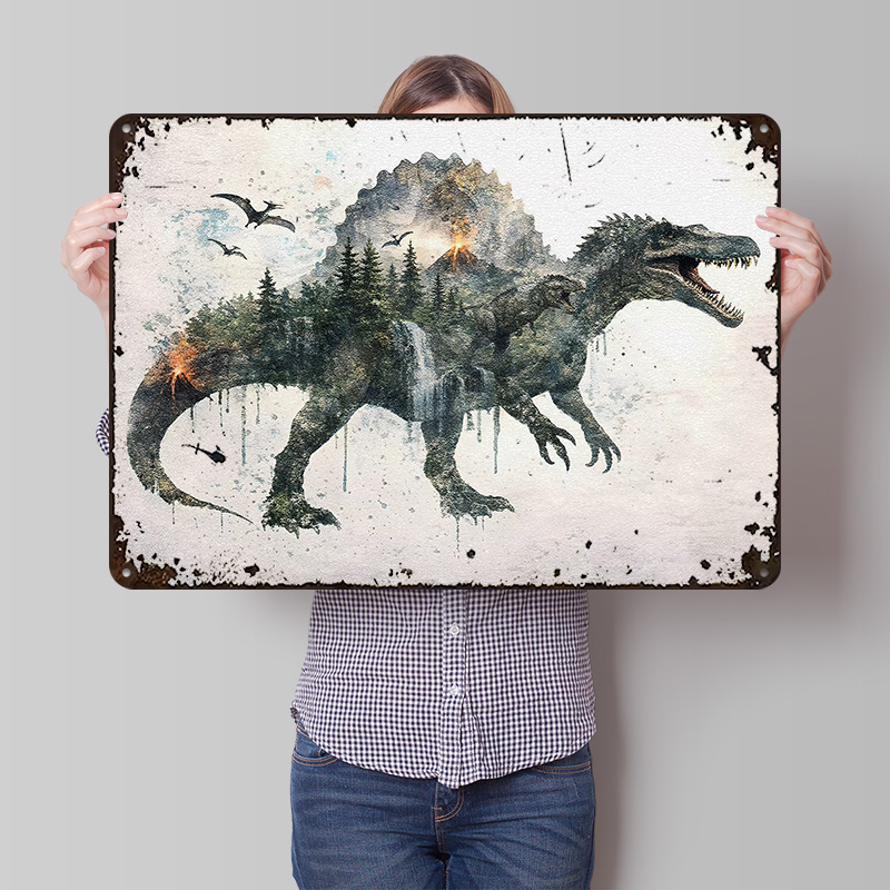 Spinosaurus Metal Poster Custo - Retro Poster Gaming ulasan dan harga