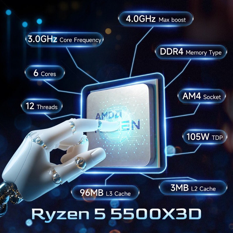 AMD Ryzen 5 5500X3D Gaming CPU - Amd Cpu Ryzen 5 ulasan dan harga