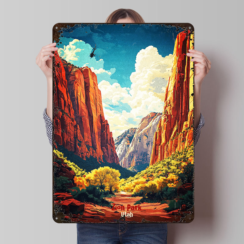 Zion National Park Art Printed - Retro Poster Gaming ulasan dan harga