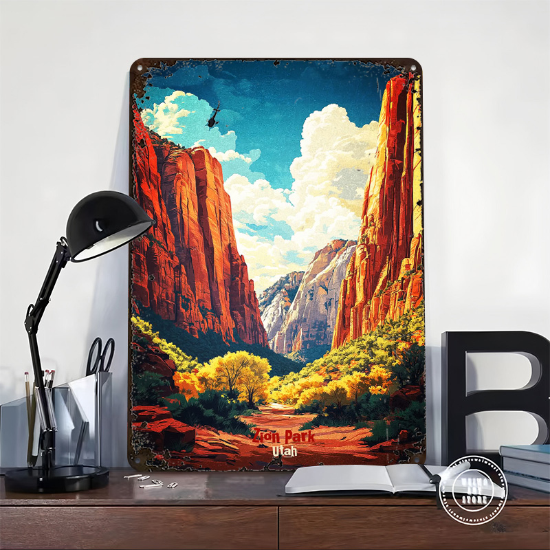 Zion National Park Art Printed - Retro Poster Gaming ulasan dan harga