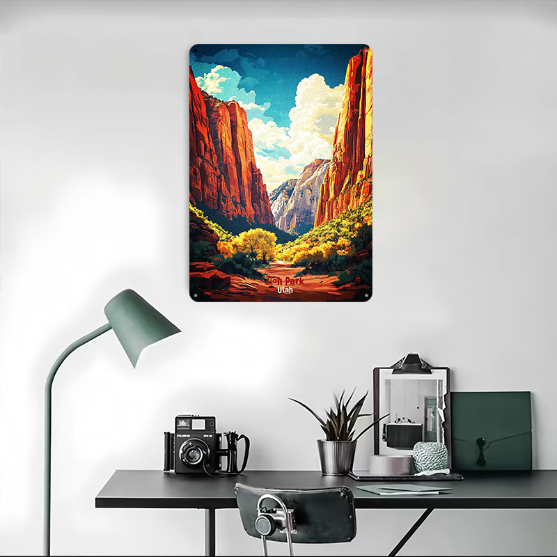 Zion National Park Art Printed - Retro Poster Gaming ulasan dan harga