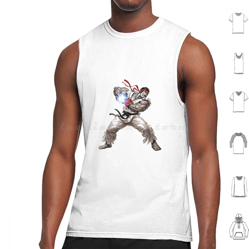 Ryu Tank Tops Vest Sleeveless  - Retro Gaming Gamestop ulasan dan harga