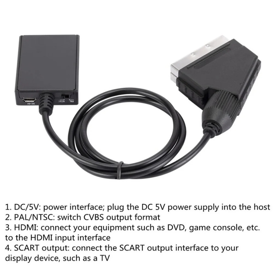 HDMI-Compatible to Scart Conve - Scart To Hdmi ulasan dan harga