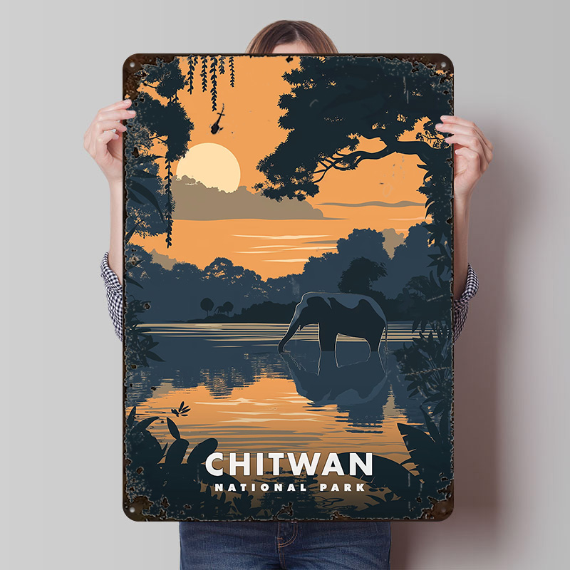 Chitwan National Park Metal Po - Retro Poster Gaming ulasan dan harga