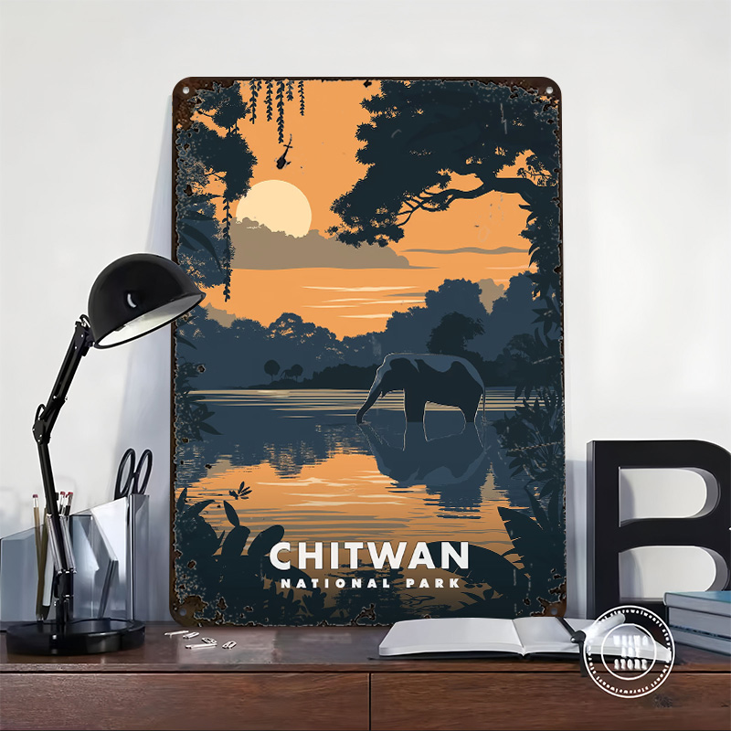 Chitwan National Park Metal Po - Retro Poster Gaming ulasan dan harga