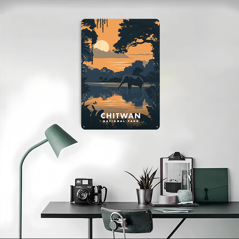 Chitwan National Park Metal Po - Retro Poster Gaming ulasan dan harga
