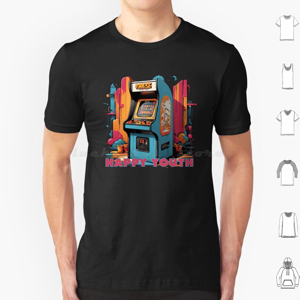 Happy Youth-Arcade T Shirt Men - Retro Gaming Gamestop ulasan dan harga