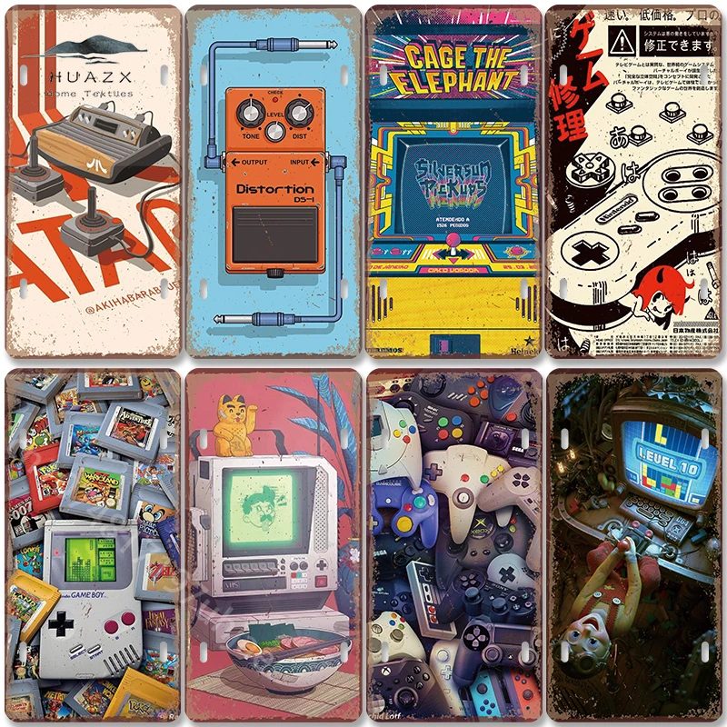 Vintage Gaming Metal Sign Retr - Retro Gaming Arcade Console ulasan dan harga