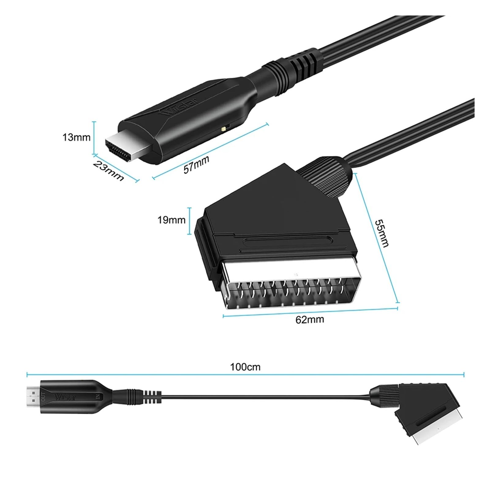 SCART to HDMI Converter Cable  - Scart To Hdmi ulasan dan harga