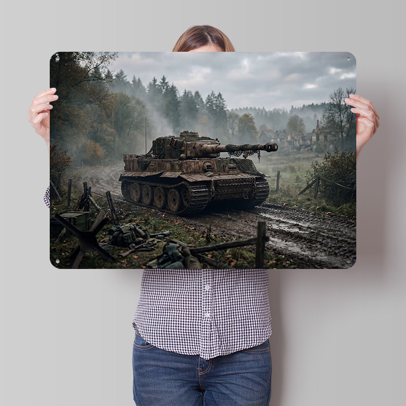 Tiger Tank in Muddy Landscape  - Retro Poster Gaming ulasan dan harga