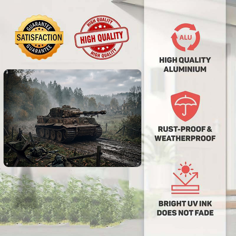 Tiger Tank in Muddy Landscape  - Retro Poster Gaming ulasan dan harga