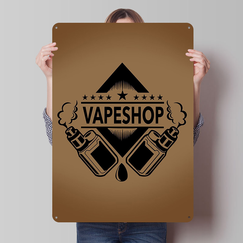 Vape Shop Logo Tinplate Poster - Retro Gaming Shops ulasan dan harga