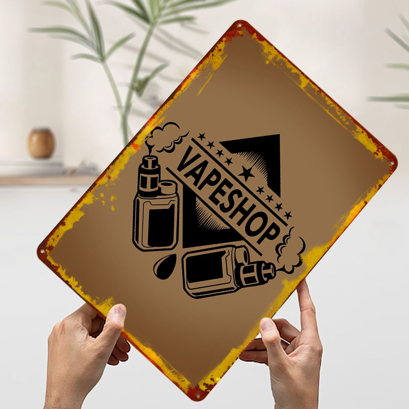 Vape Shop Logo Tinplate Poster - Retro Gaming Shops ulasan dan harga