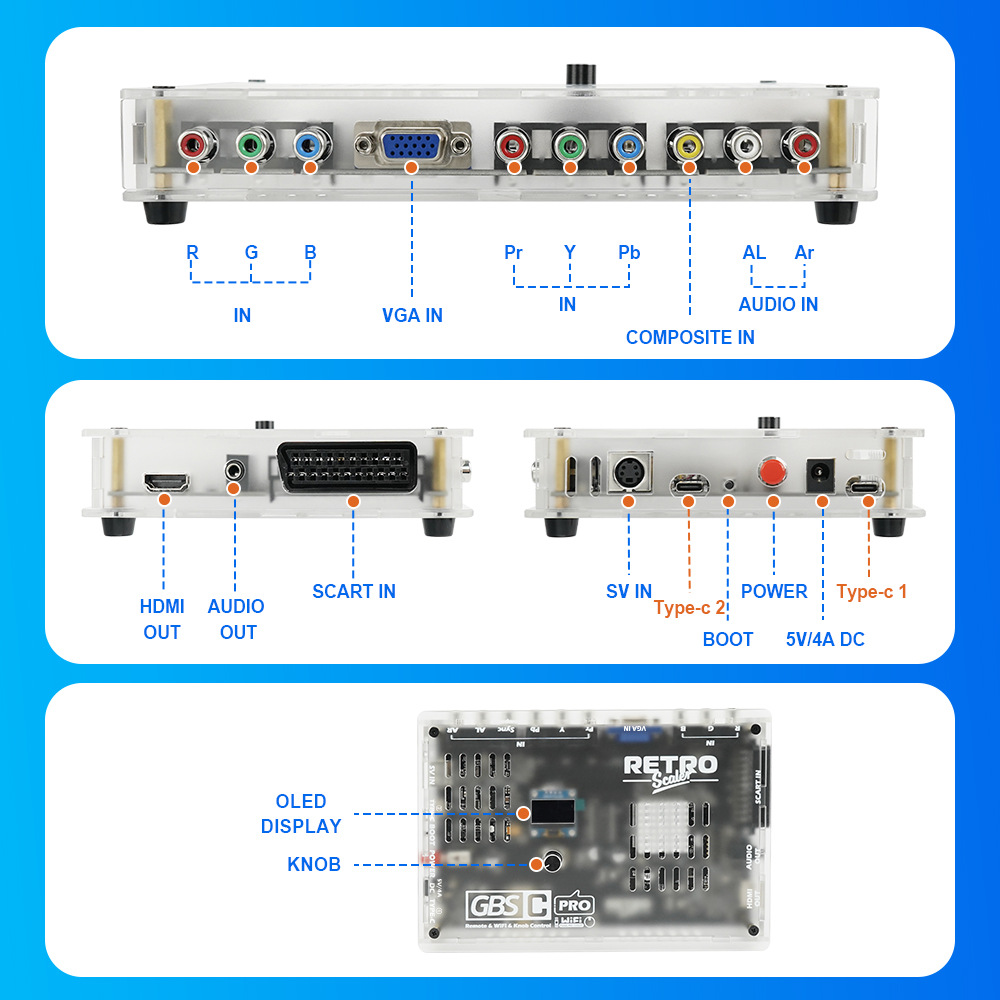 NEW Retro game GBSC Pro GBS Co - Scart To Hdmi ulasan dan harga