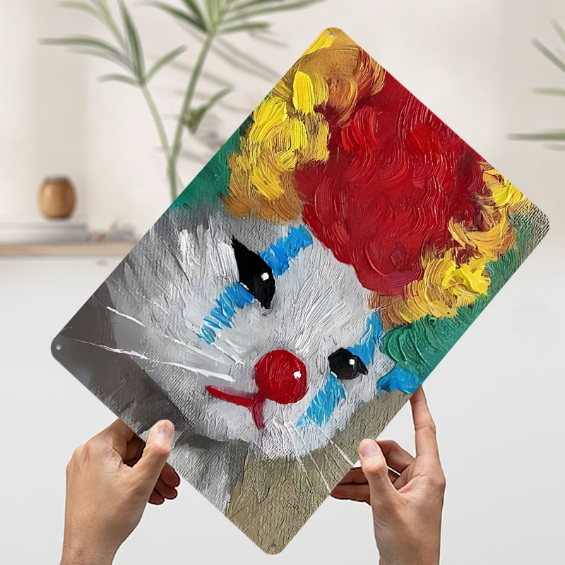 Sad Clown Cat Painting Tinplat - Retro Poster Gaming ulasan dan harga