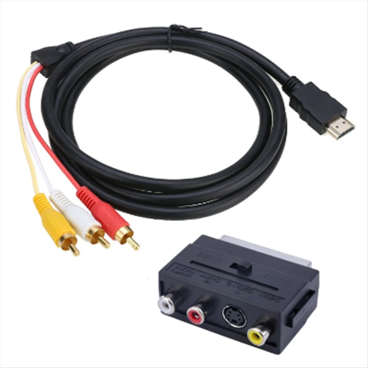 (A32M) 2-In-1 Adapter Cable HD - Scart To Hdmi ulasan dan harga