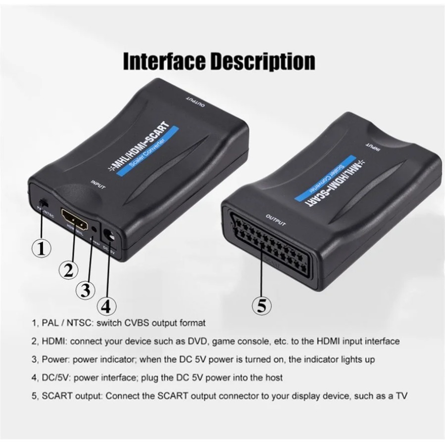 1080P HDMI-Compatible to Scart - Scart To Hdmi ulasan dan harga