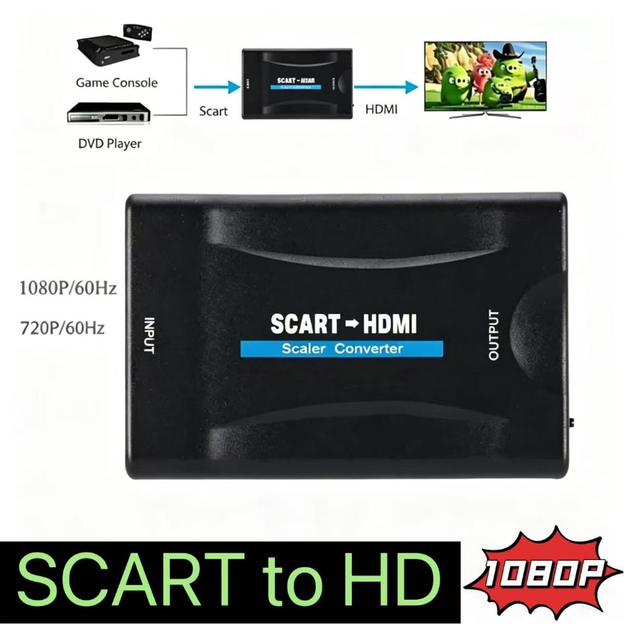 Full HD 1080P SCART to HDMI-co - Scart To Hdmi ulasan dan harga