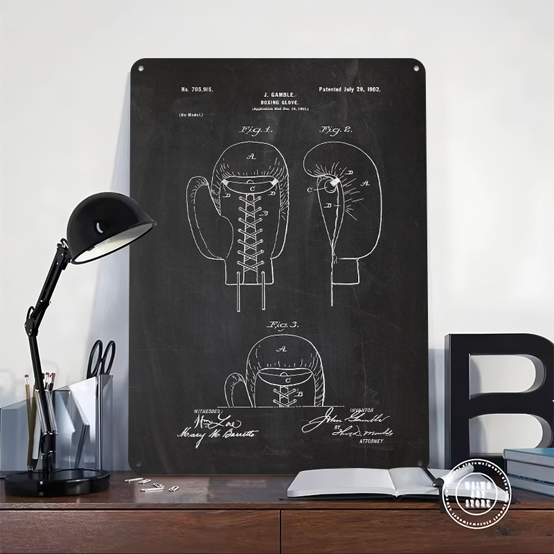 1901 Boxing Glove Metal Poster - Retro Poster Gaming ulasan dan harga