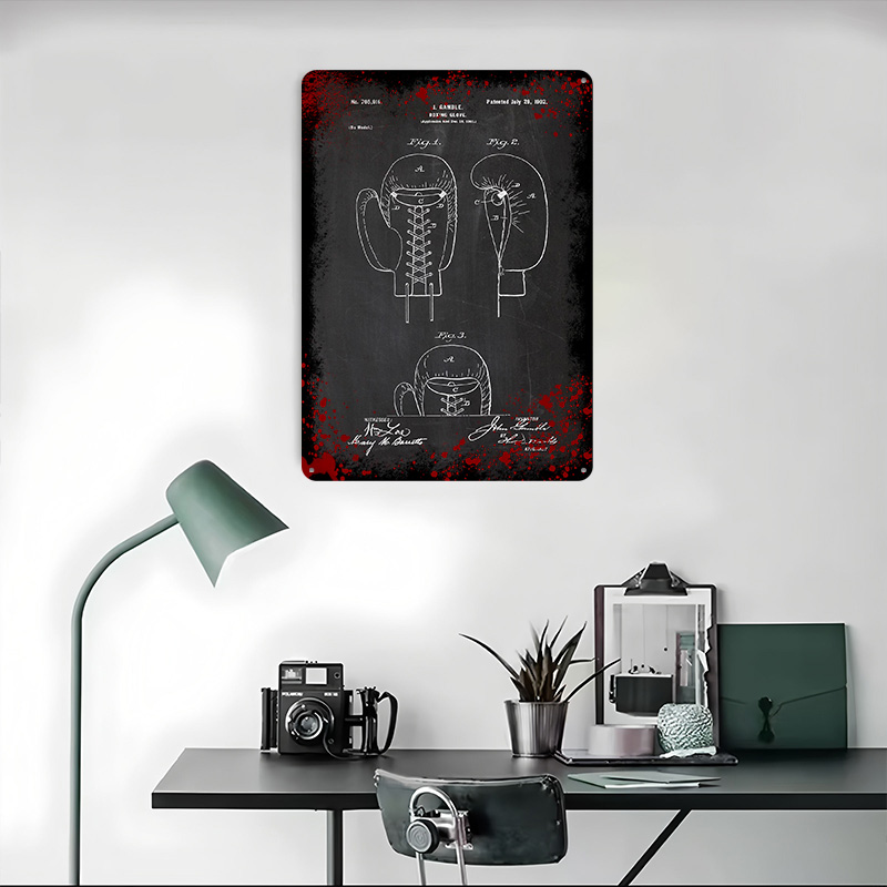 1901 Boxing Glove Metal Poster - Retro Poster Gaming ulasan dan harga